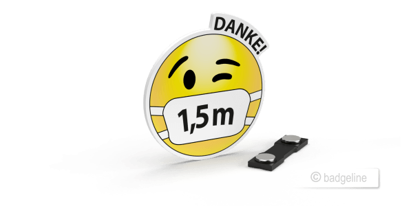 Economy | Hinweisschild "Smiley 1,5 m - Danke" mit Magnet, Hygienemaßnahme, Schutz von Mitarbeitern