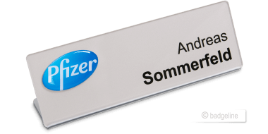 Tisch-Namensschild LaserContur Comfort Flaeche silber