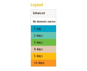 European Transit Time Map UPS Standard Legend